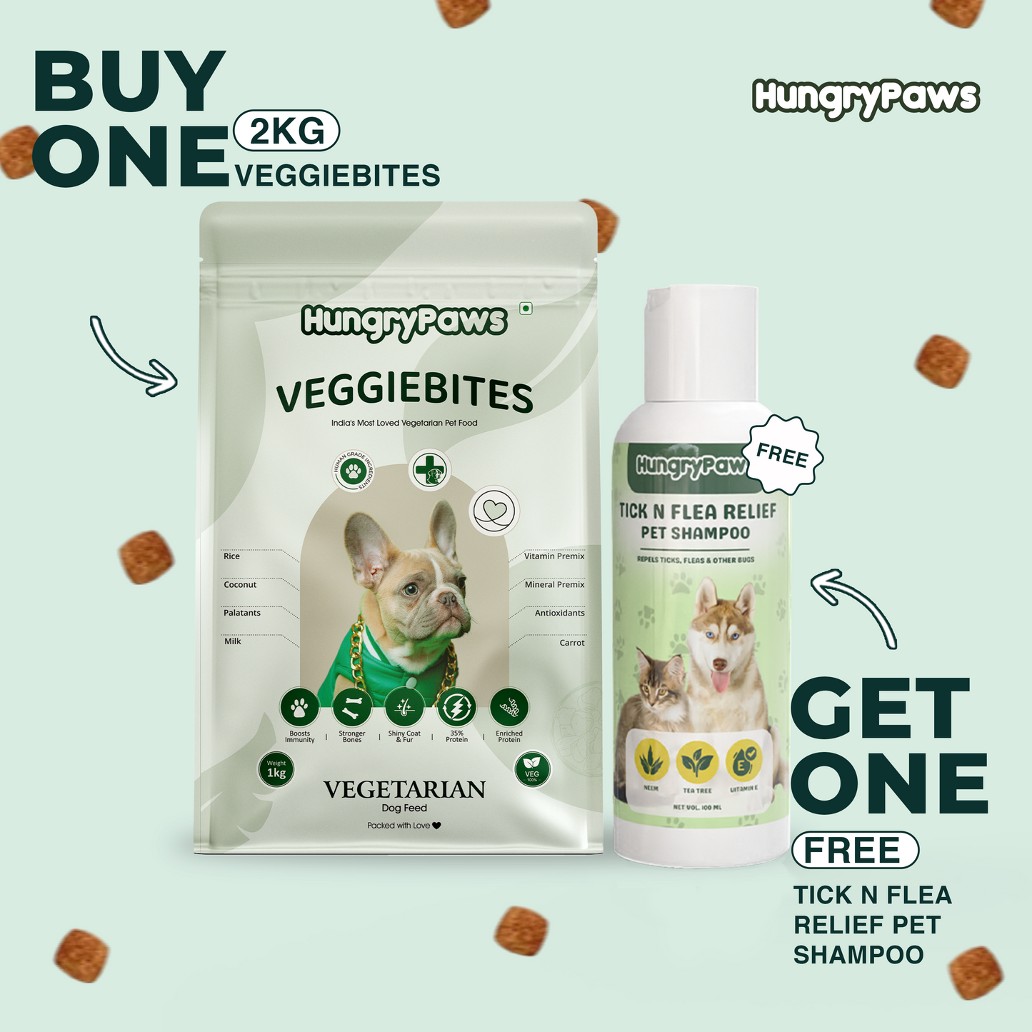 VeggieBites 100% Veg Dog Food For Puppies