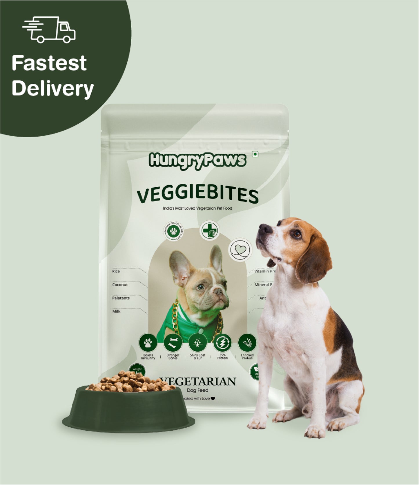 VeggieBites 100% Veg Dog Food For Puppies